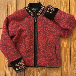 Icelandic Wool Floral Embroidered Jacket